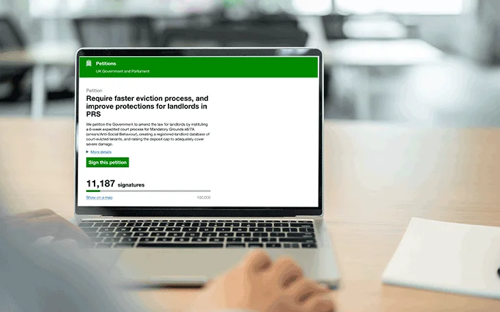 Petition on a laptop