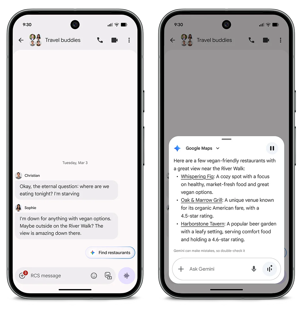 Magic Cue can pull up restaurant recommendations based on your friends’ preferences.