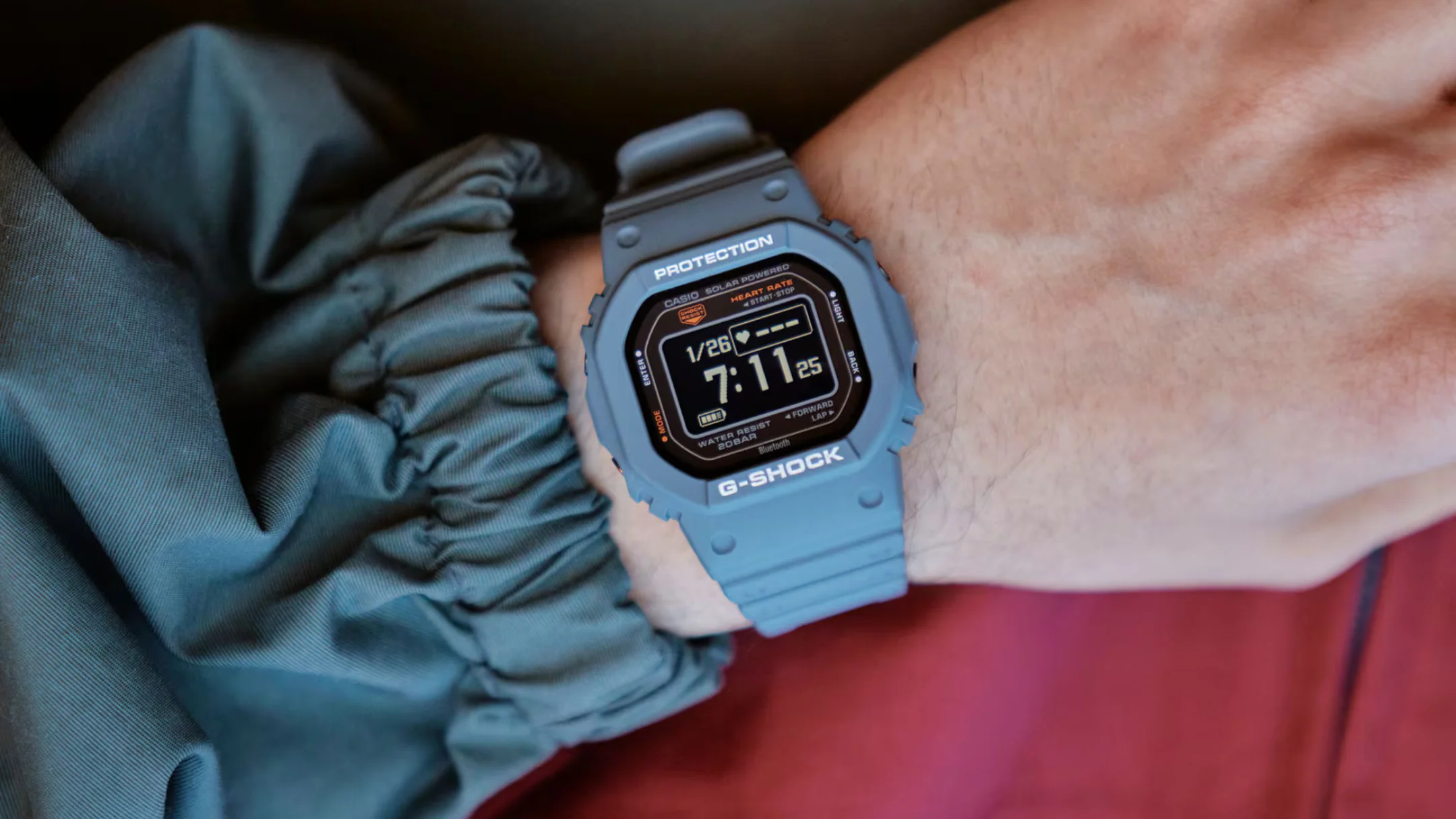 Person wearing Casio G-Shock Move DW-H5600