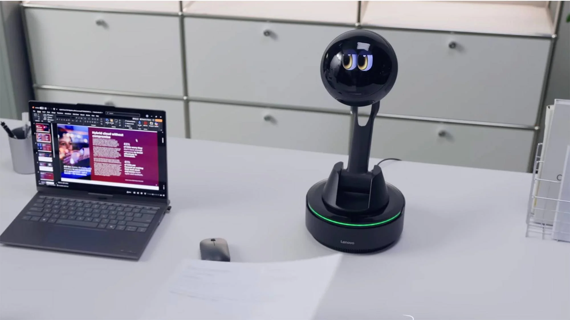 Lenovo AI Workmate sitting on a desk