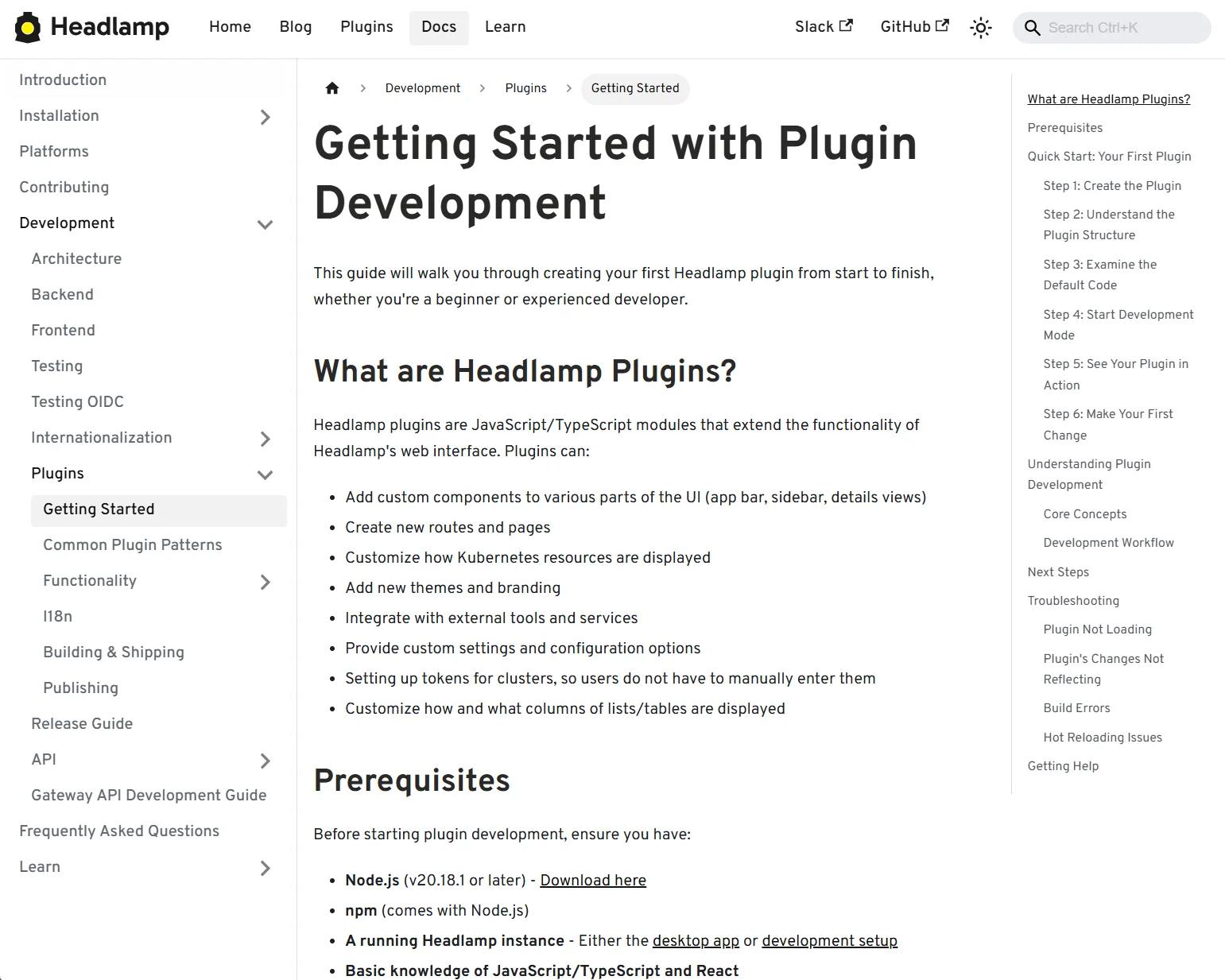 Plugin development