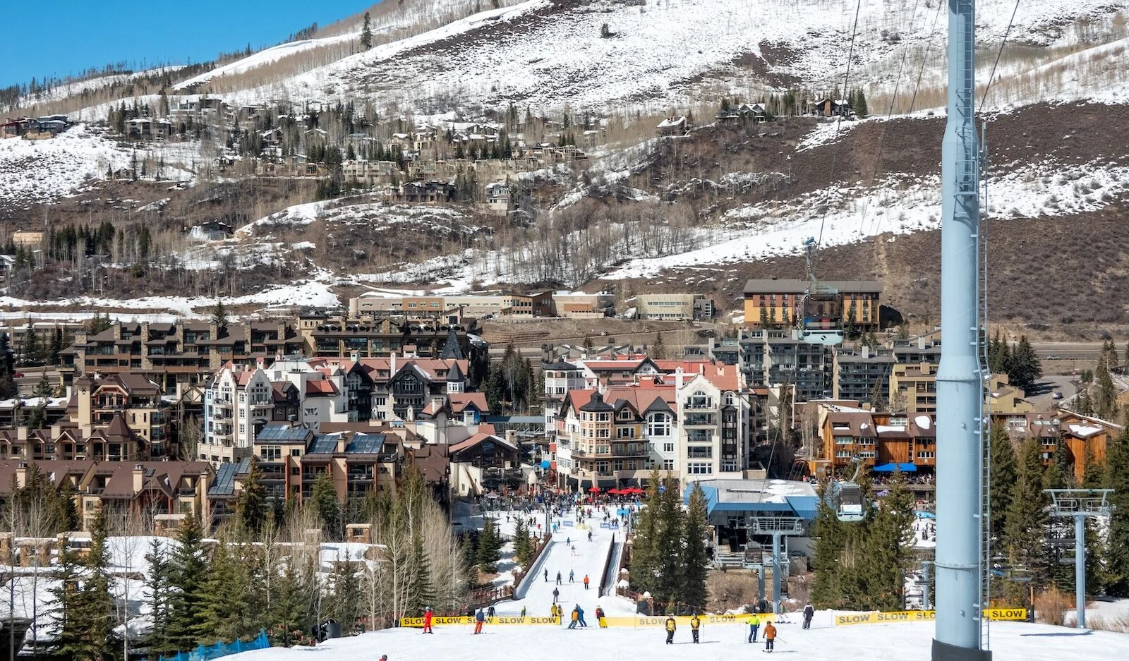 Skiers in vail, colorado